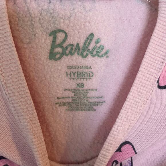 Barbie Women's Pink Logo Print Crew Neck Sweatshirt XS Casual Character - Picture 3 of 7